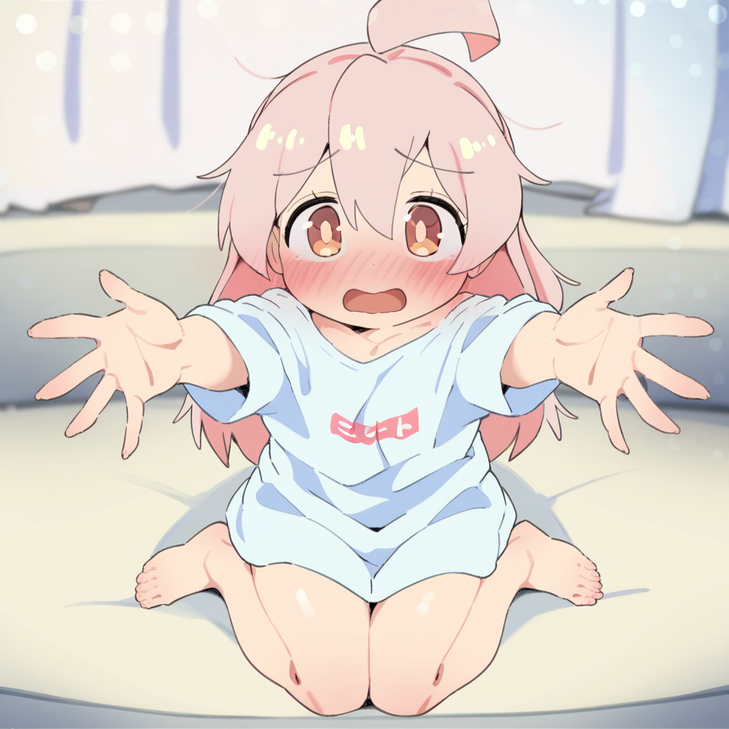 00772-1760800550-oyama mahiro, 1girl, looking at viewer, wariza, outstretched arms, shy, masterpiece, best quality, good quality, newest, very aw.png